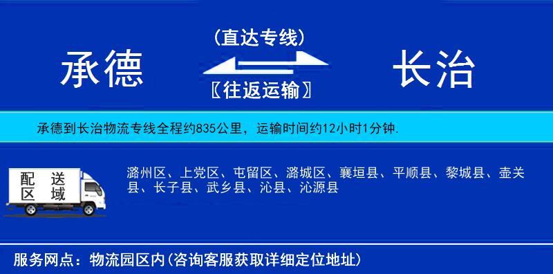 承德到長(zhǎng)治物流專線