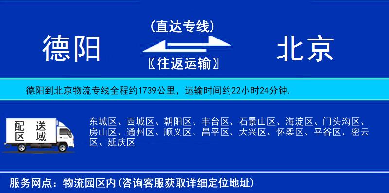 德陽到北京物流專線