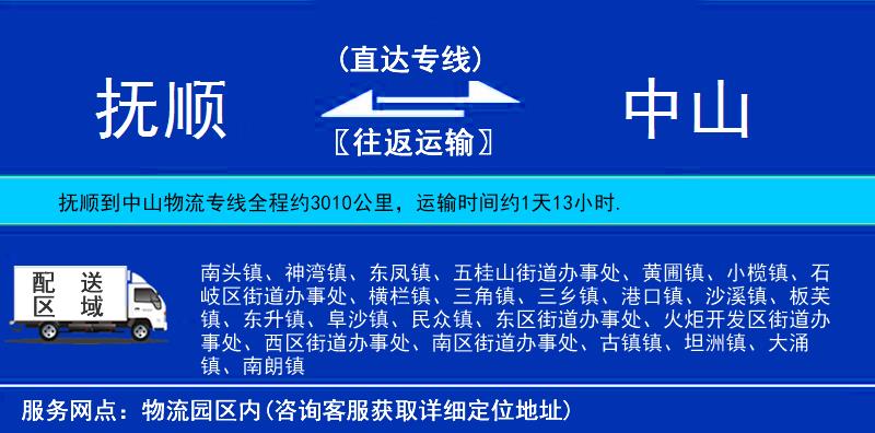撫順到中山貨運專線