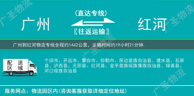 廣州到紅河物流專線