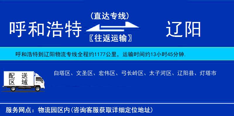 呼和浩特到遼陽貨運專線