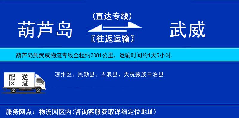 葫蘆島到武威貨運專線