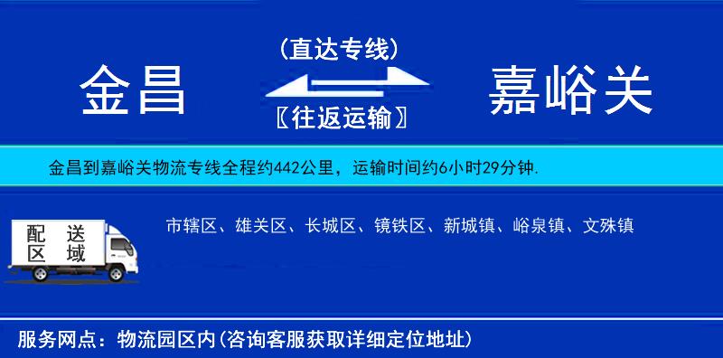 金昌到嘉峪關物流專線