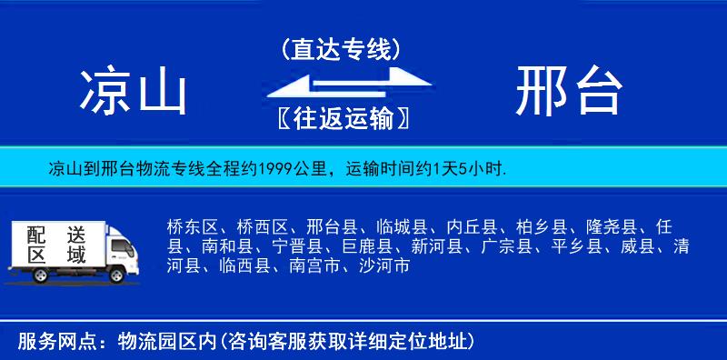 涼山到邢臺(tái)物流專線