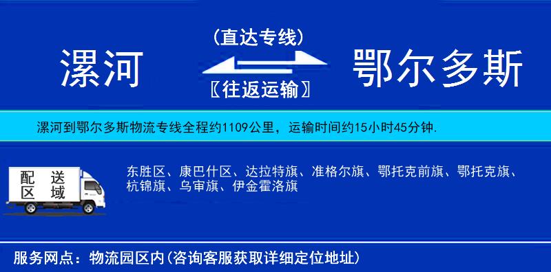 漯河到鄂爾多斯物流專線