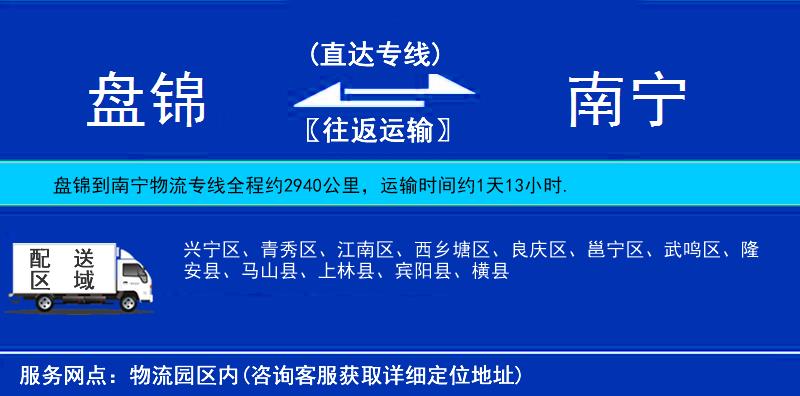 盤錦到南寧物流專線