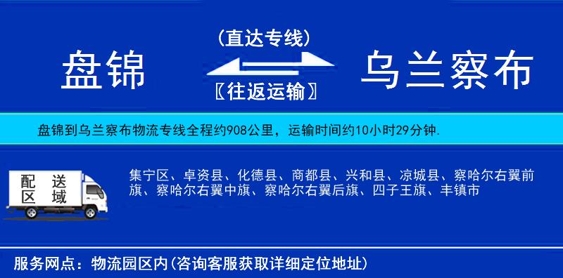 盤錦到烏蘭察布物流專線