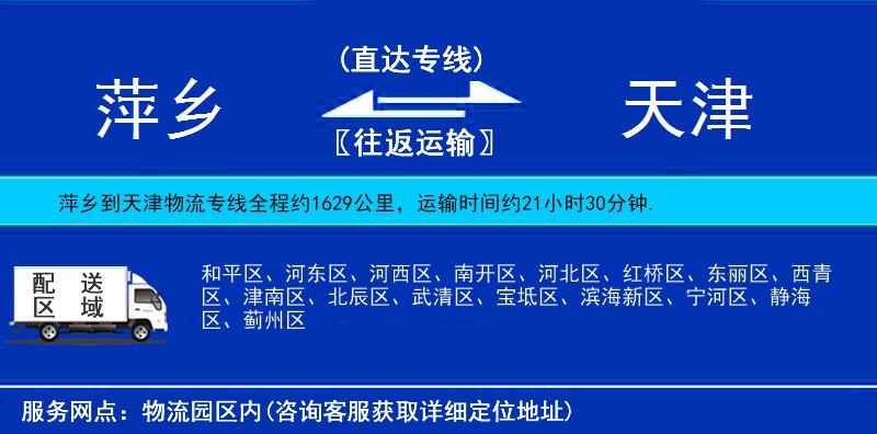 萍鄉(xiāng)到天津物流專線
