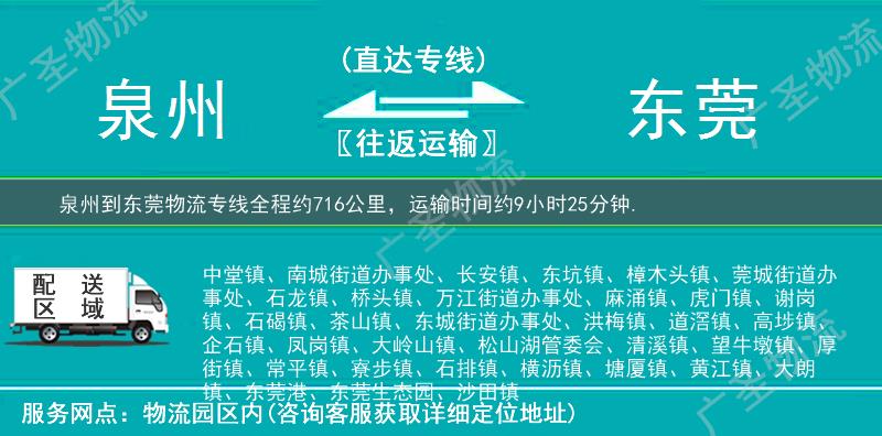 泉州到東莞物流專線