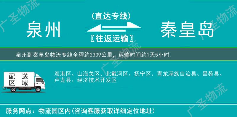 泉州到秦皇島物流專線