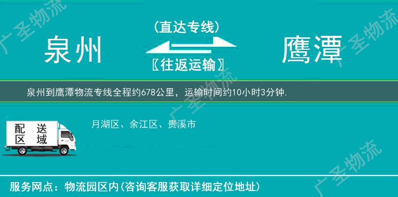泉州到鷹潭物流專(zhuān)線(xiàn)