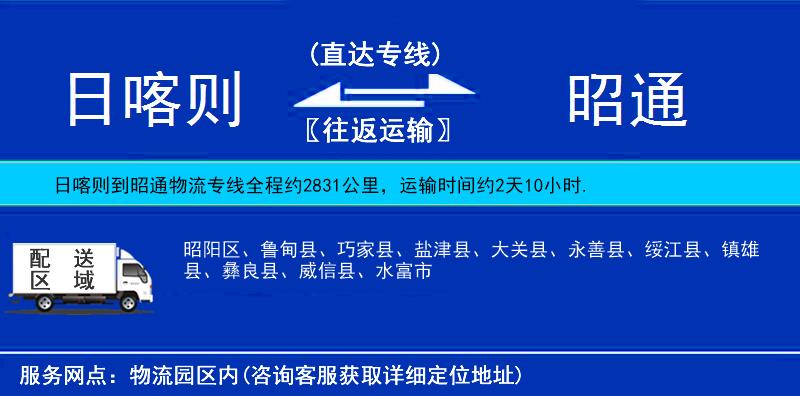 日喀則到昭通物流專線