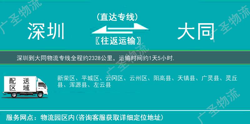 深圳到大同物流專線