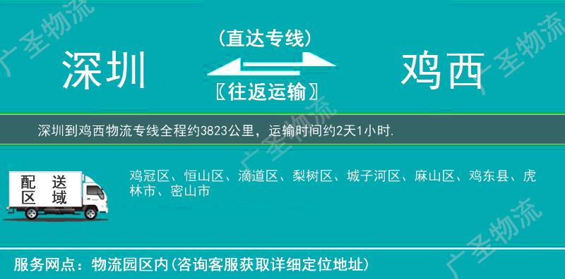 深圳到雞西物流專線