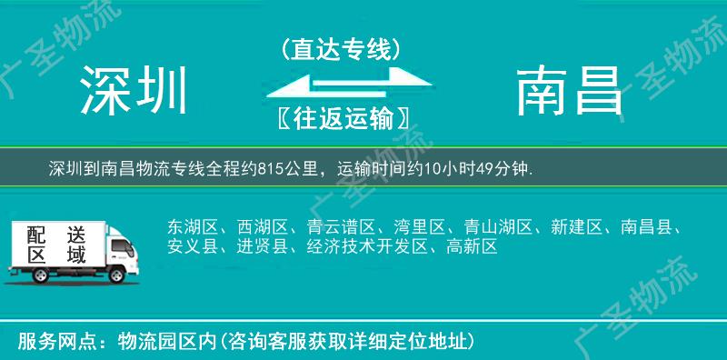 深圳到南昌物流專線