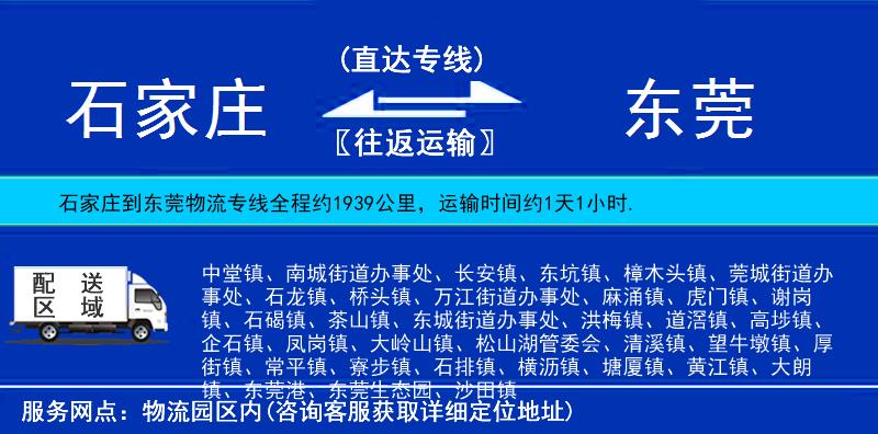 石家莊到東莞物流專線