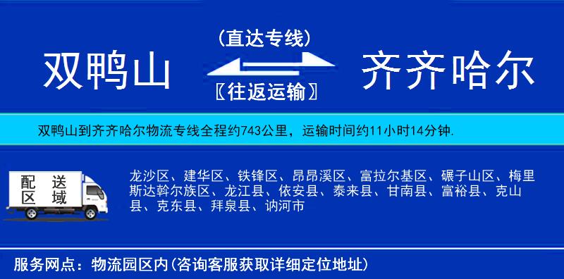 雙鴨山到齊齊哈爾物流專線