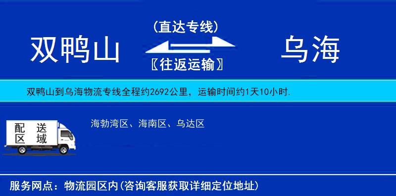 雙鴨山到烏海物流專線