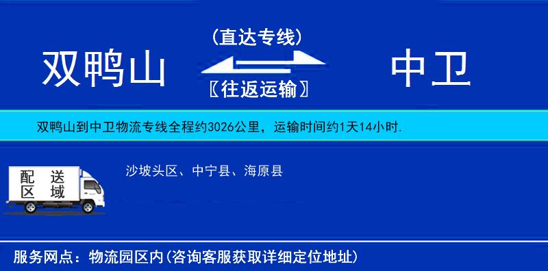 雙鴨山到中衛(wèi)物流專(zhuān)線