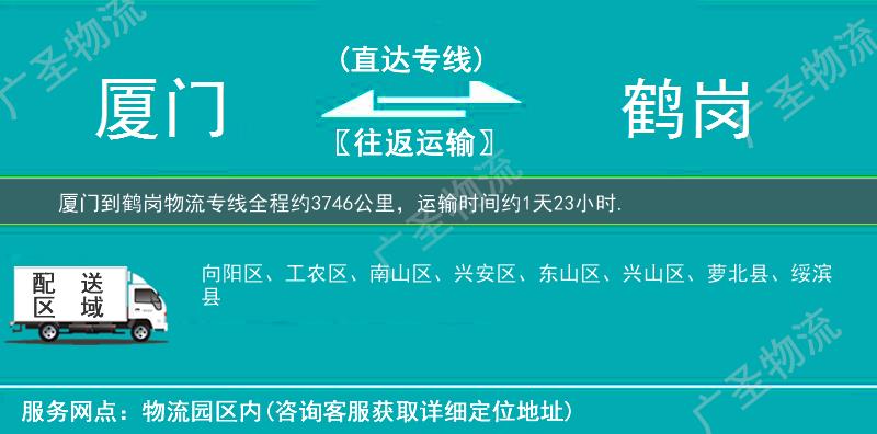 廈門到鶴崗物流專線