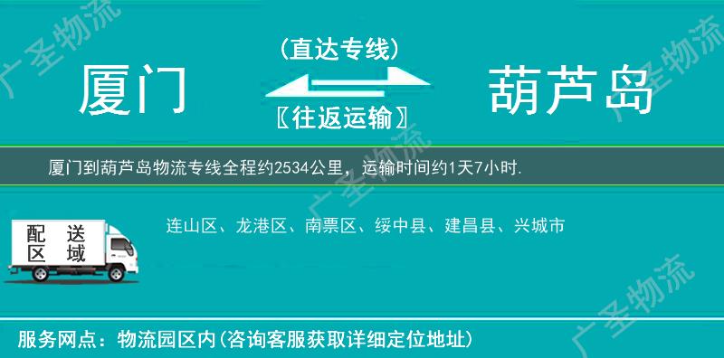 廈門(mén)到葫蘆島物流專(zhuān)線