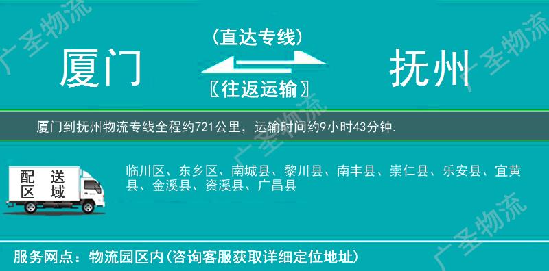 廈門到撫州物流專線