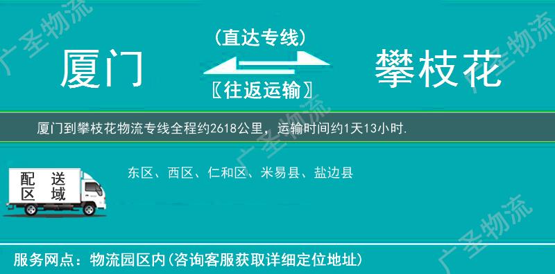 廈門到攀枝花物流專線