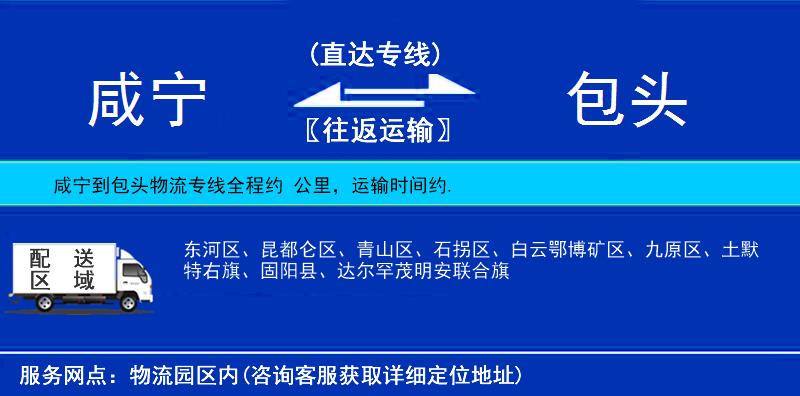咸寧到包頭物流專線