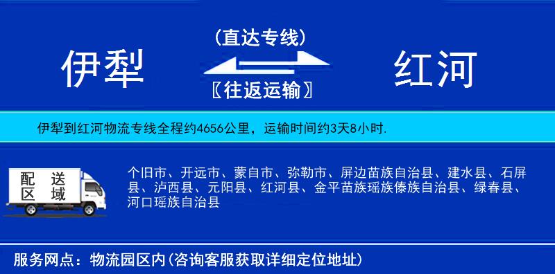 伊犁到紅河物流專線
