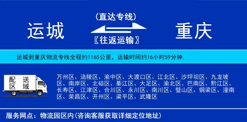 運城到重慶貨運專線