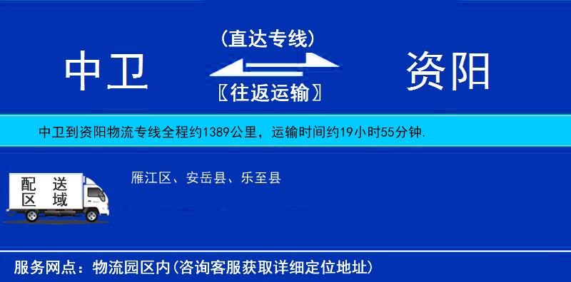 中衛(wèi)到資陽(yáng)物流專線